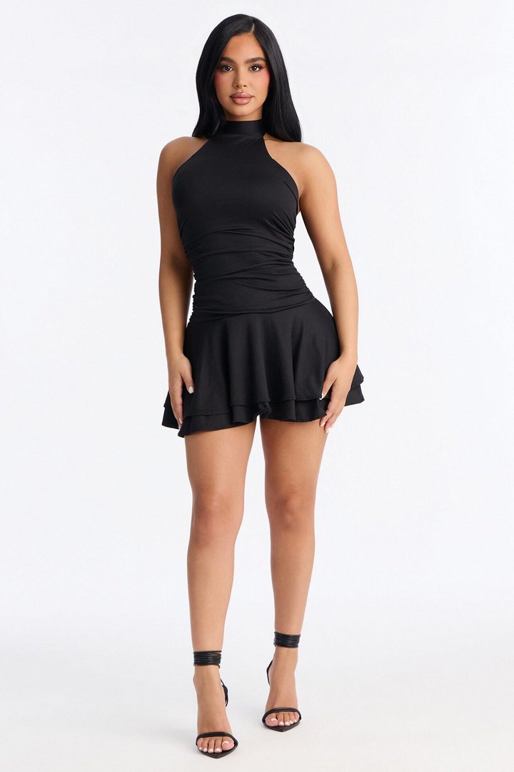 In The Spotlight Sleeveless Mini Dress - Black