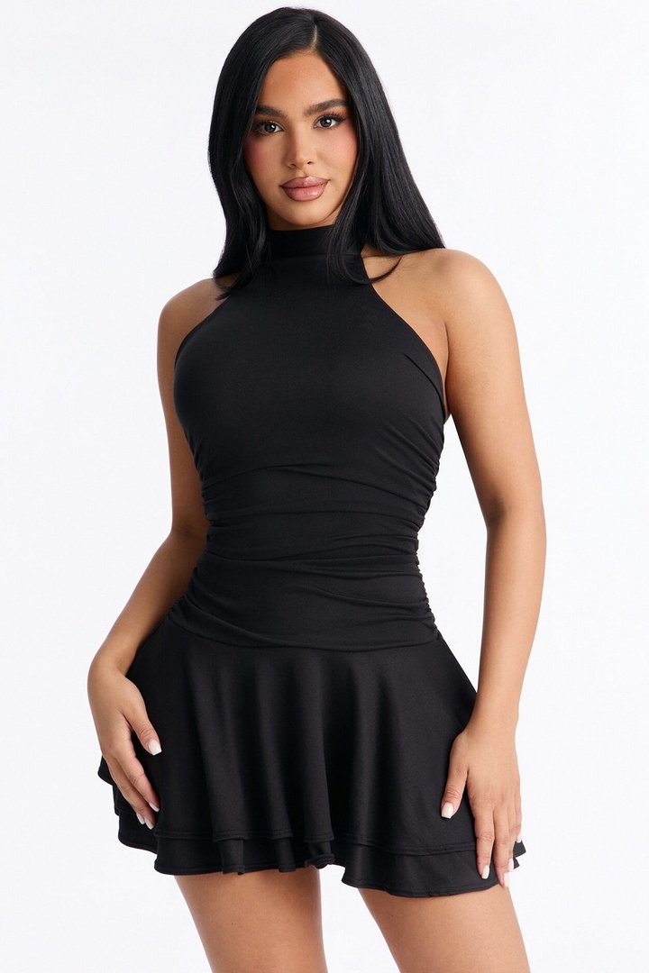 In The Spotlight Sleeveless Mini Dress - Black