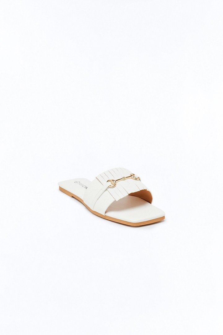 Jay Hardware Slip On Sandals - White