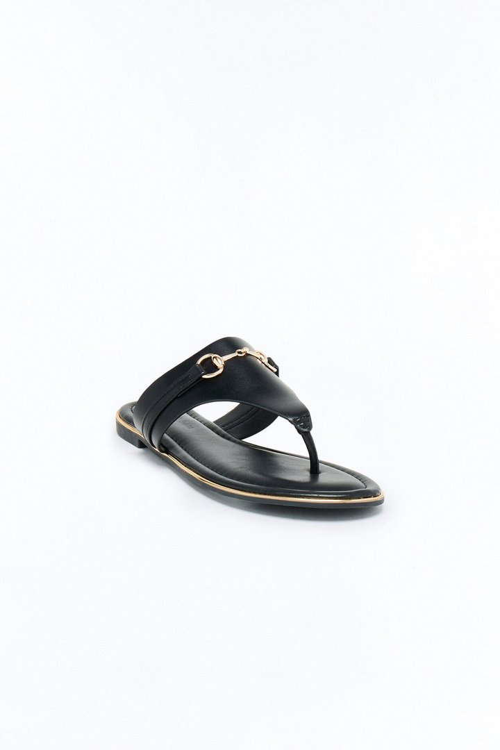 Richa Hardware Flip Flops - Black