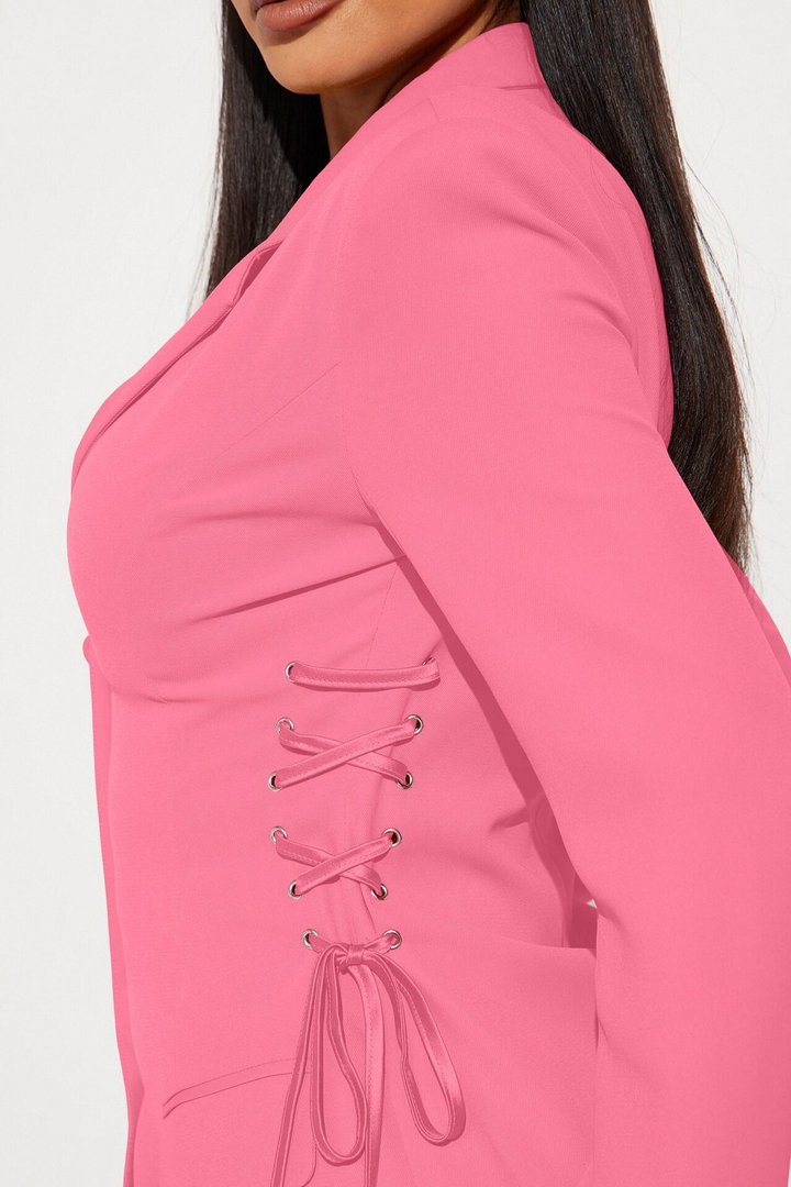 Jade Blazer Mini Dress - Bubblegum Pink