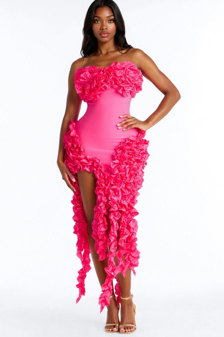 Leila Bandage Mini Dress - Hot Pink