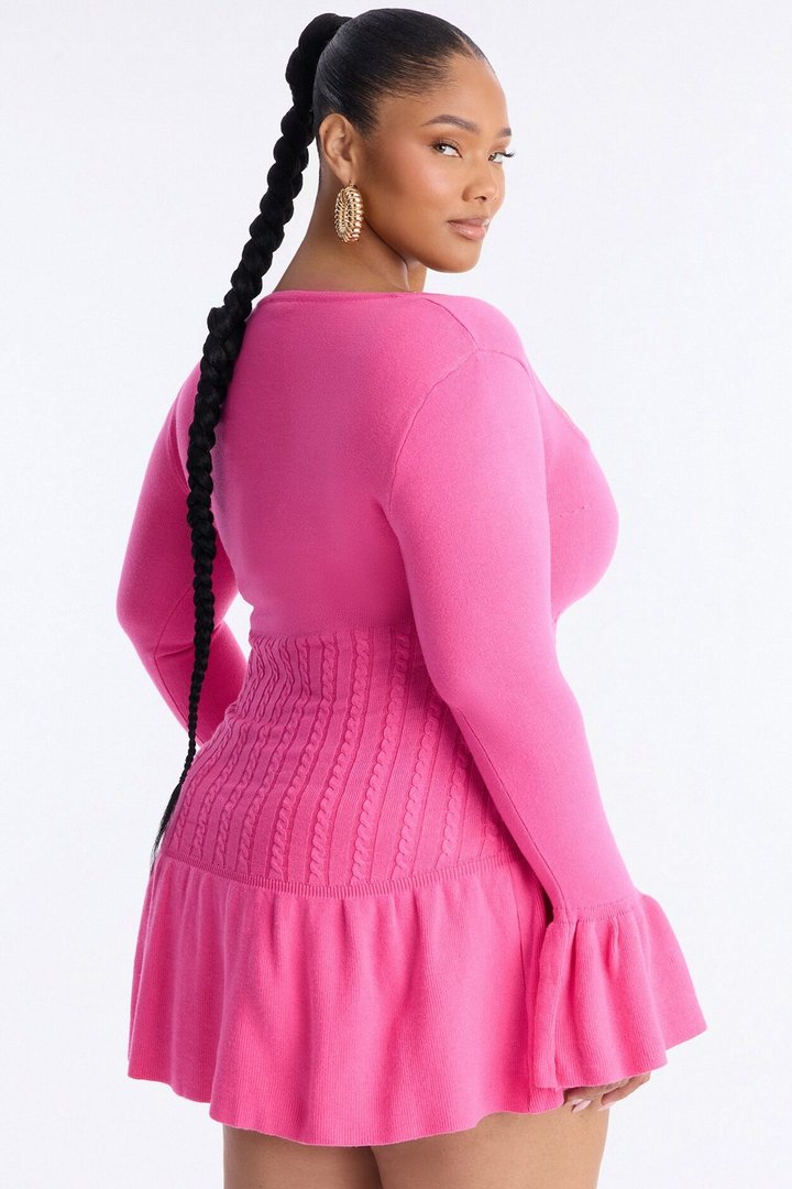 Silvana Rose Sweater Mini Dress - Pink