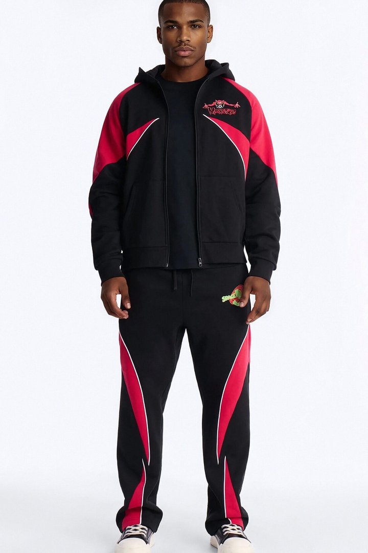 Space Jam Monstars Defense Paneled Zip Up Hoodie - Black