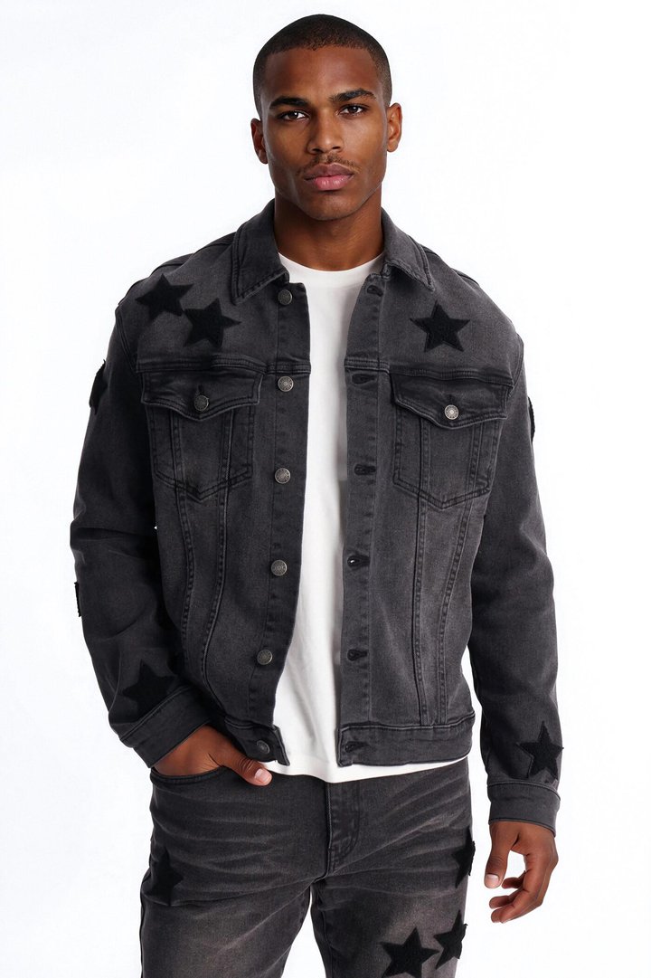 Stellar Denim Trucker Jacket - Black Wash
