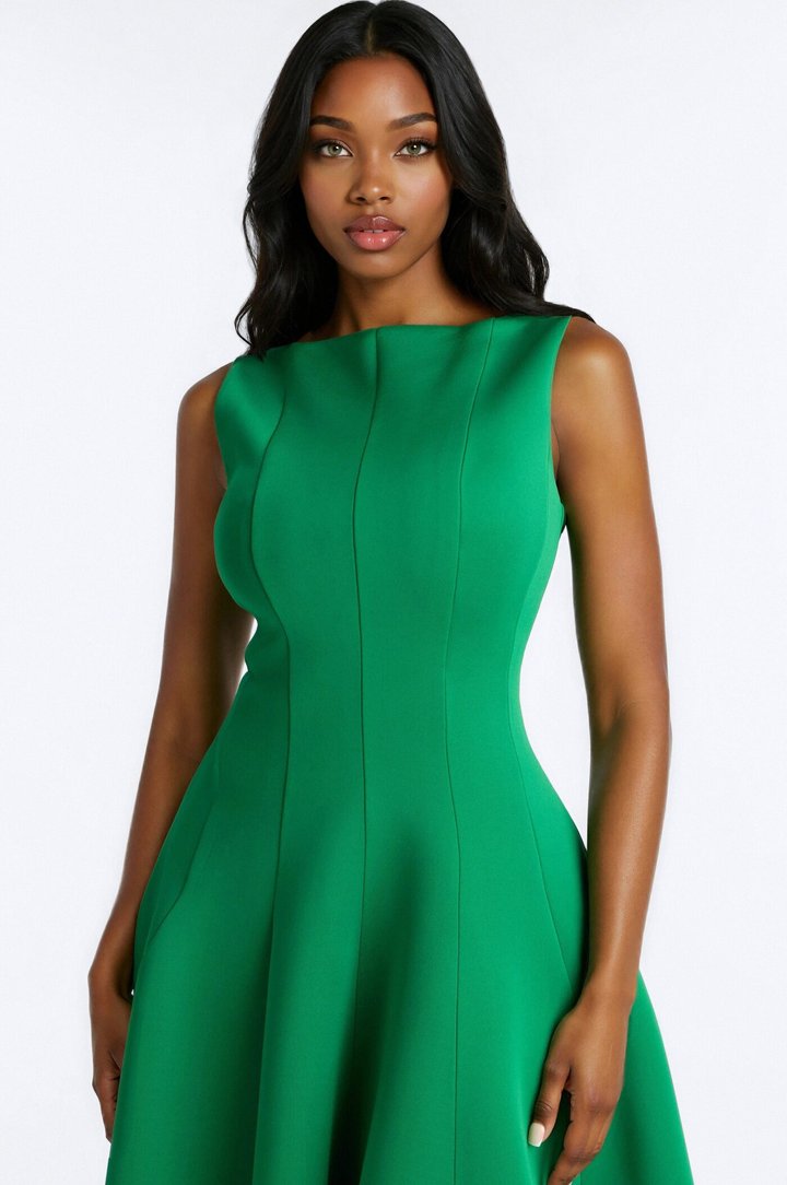 Sweet Sunday Pleated Midi Dress - Kelly Green