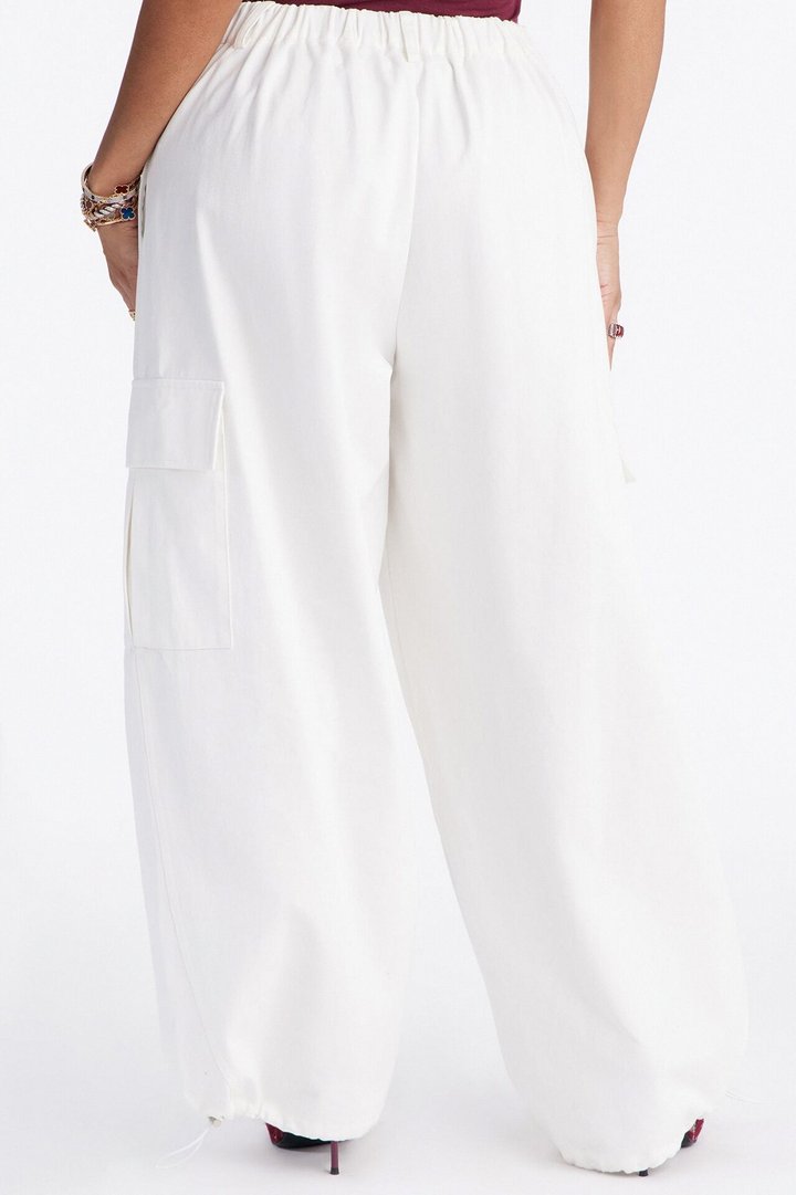 Aerin Mid Rise Cargo Jogger Pant 30″ - Ivory
