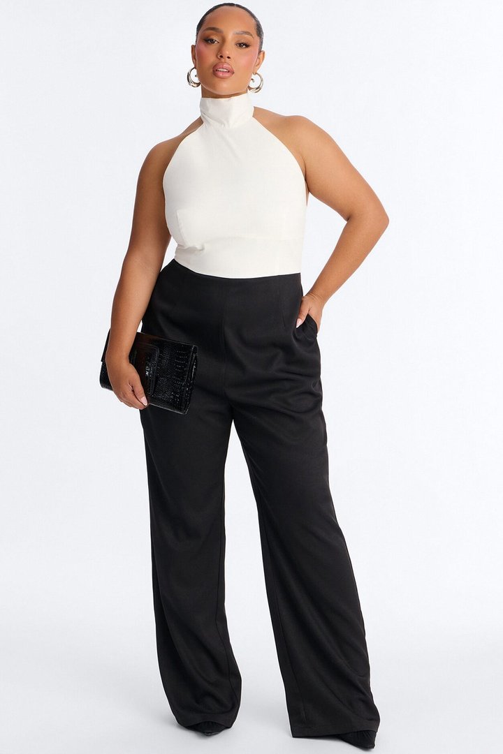 Shana Tie Neck Wide Leg Jumpsuit - Black
