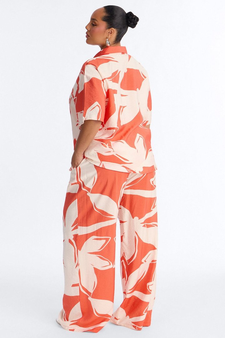 Ready For Vacay Wide Leg Pant Set - Orange