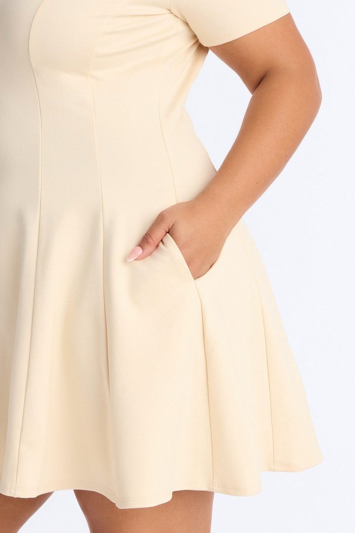 Racket Up Collared Mini Dress - Cream