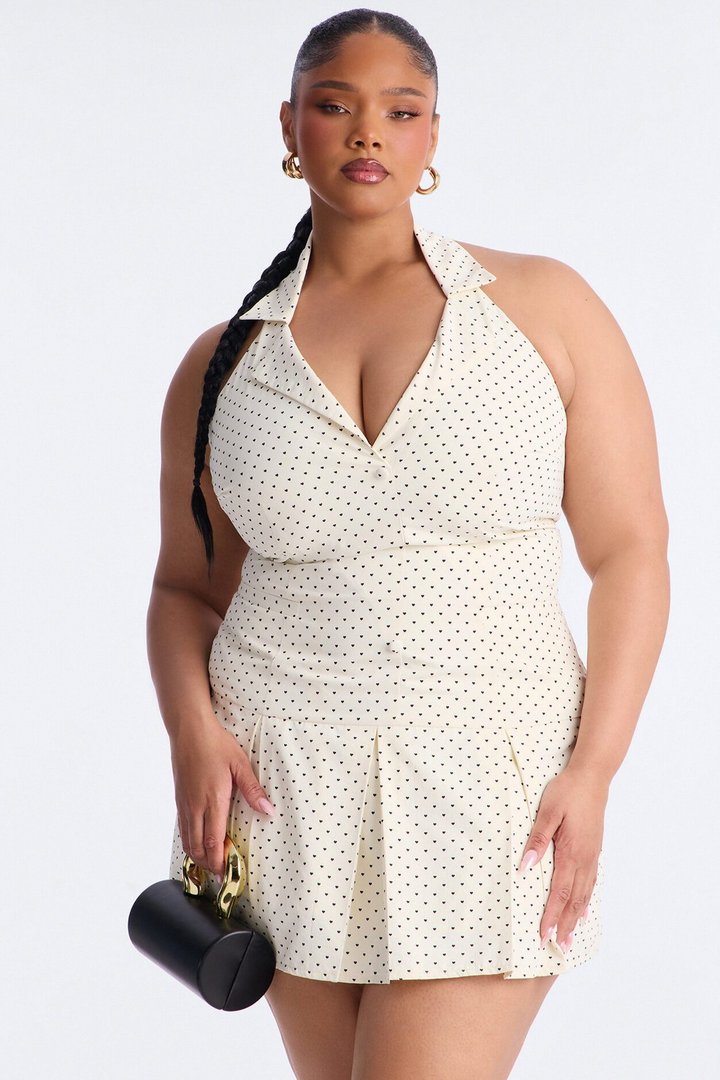 You Have My Heart Sleeveless Mini Dress - Off White