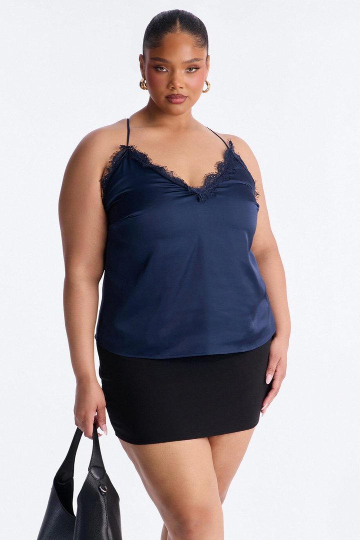 Living In Lace Cami Top - Navy