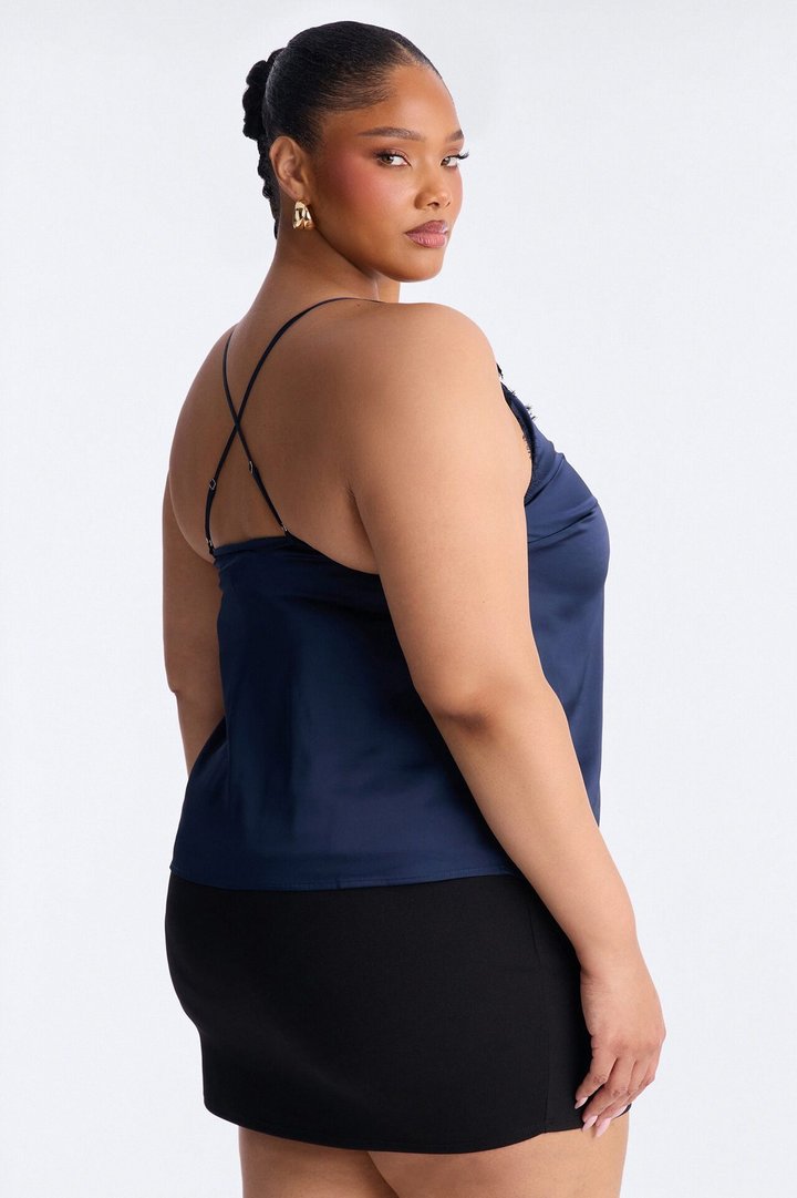 Living In Lace Cami Top - Navy