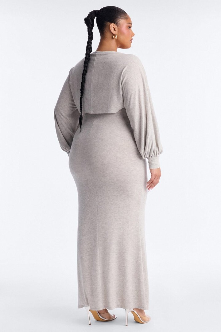 Witney Bolero Maxi Dress - Heather Grey