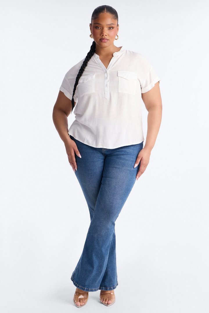 Always Carried Away Linen Top - Off White