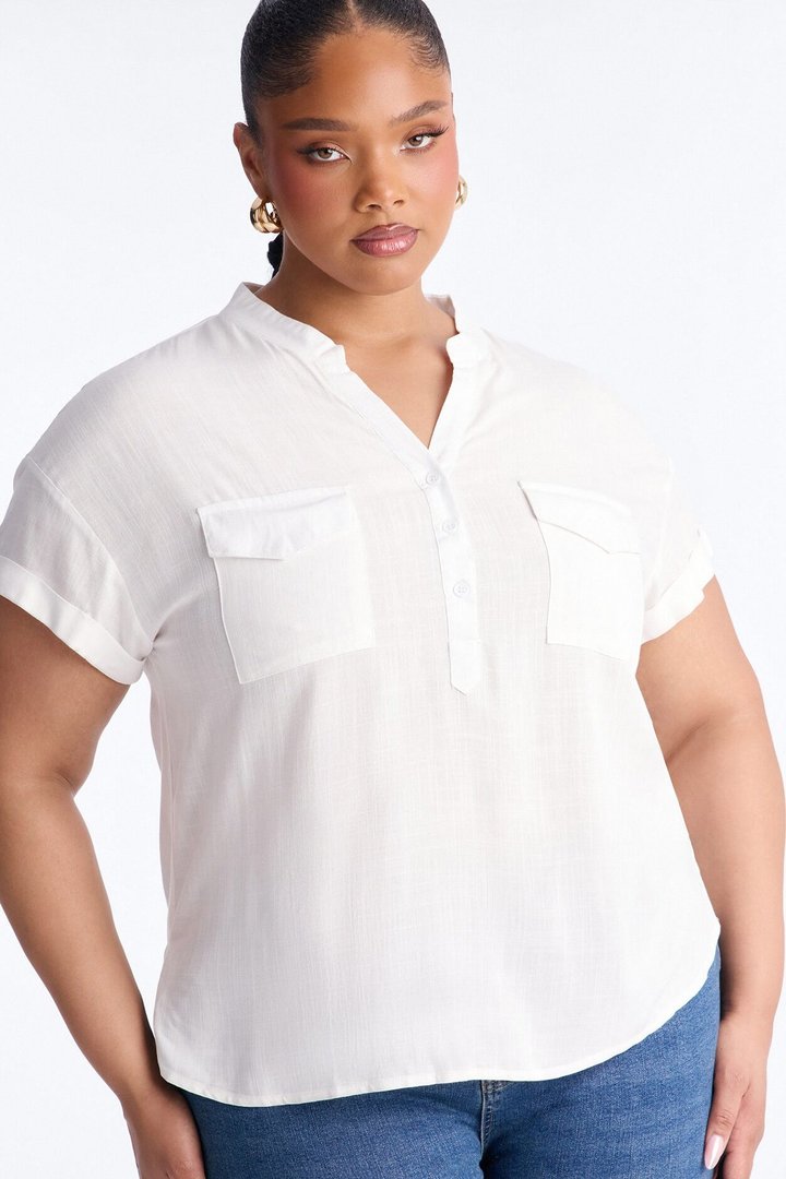 Always Carried Away Linen Top - Off White