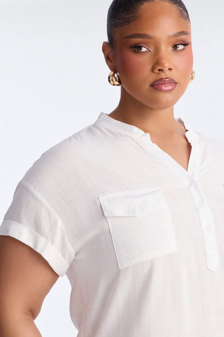 Always Carried Away Linen Top - Off White