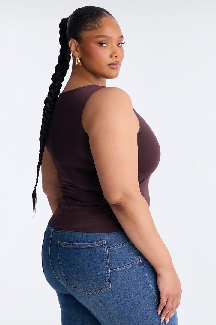 Venus Double Lined Tank Top - Brown