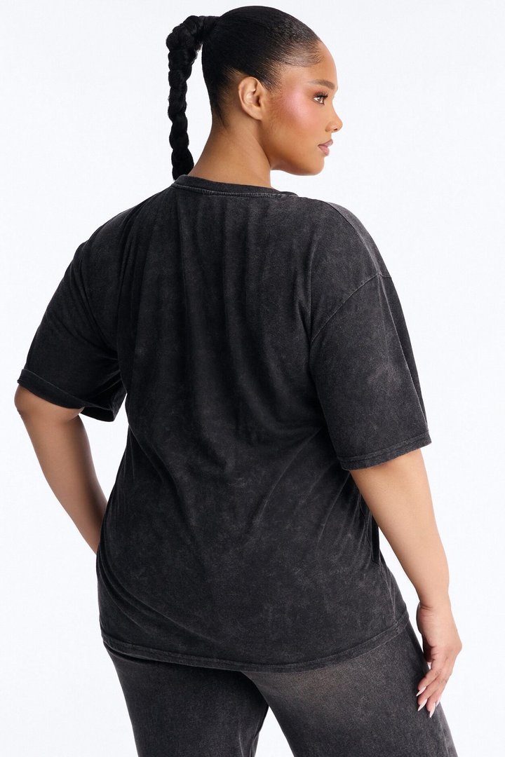Rick And Morty Oversized Washed Tee - Black Wash