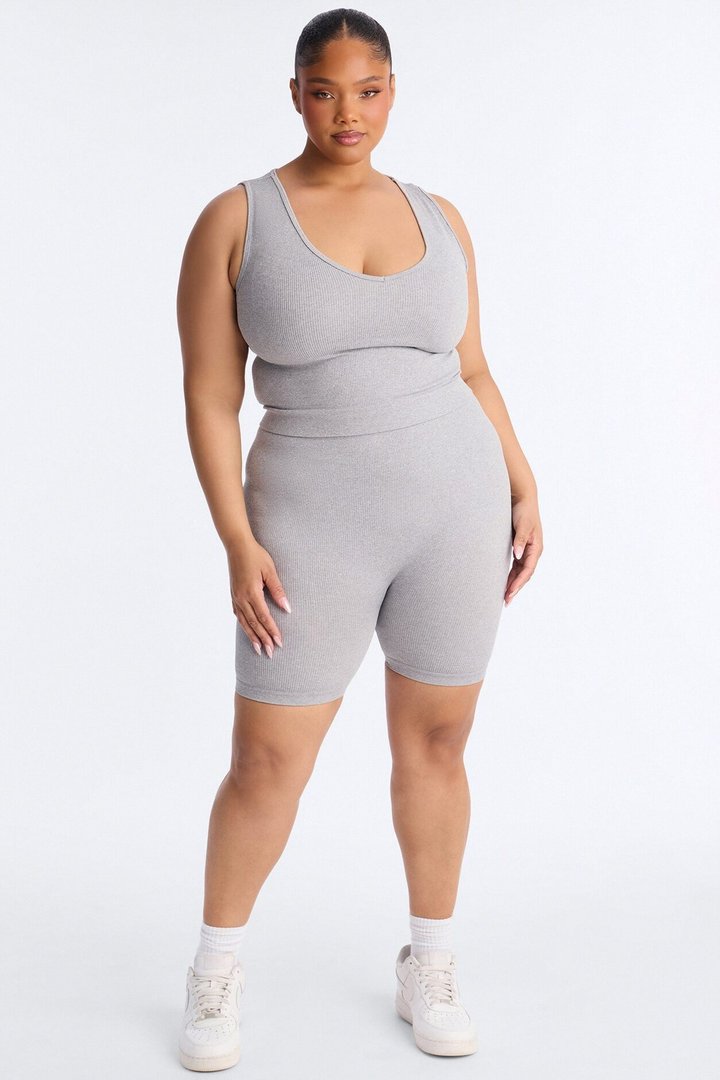 Allison Seamless Biker Short Set - Grey