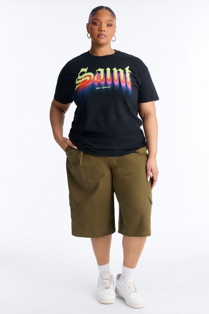 Saint Over Sinner Oversize Tee - Black