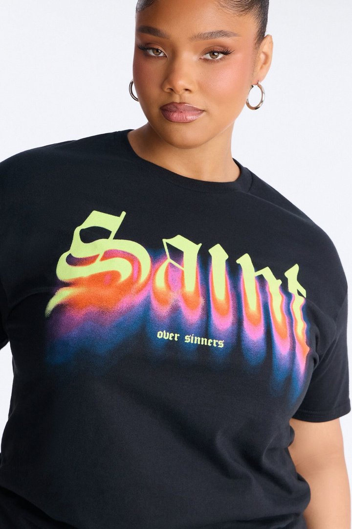Saint Over Sinner Oversize Tee - Black
