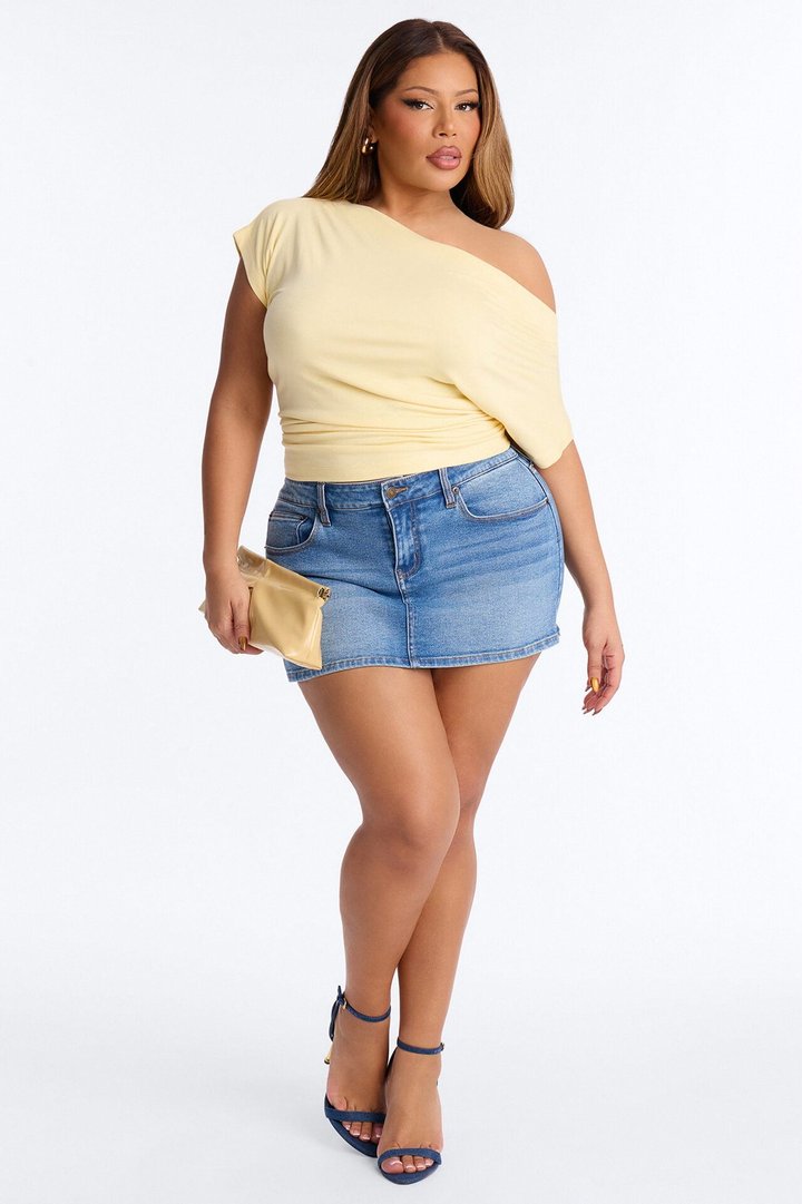 Eva Effortless One Shoulder Top - Butter Yellow