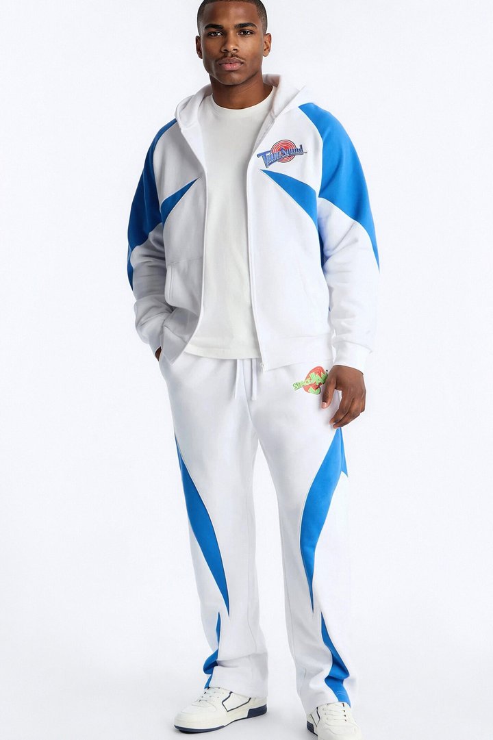 Space Jam Toon Squad Paneled Zip Up Hoodie - White
