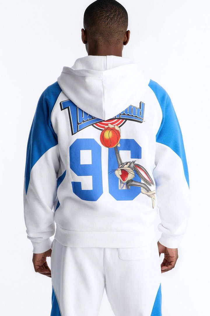 Space Jam Toon Squad Paneled Zip Up Hoodie - White