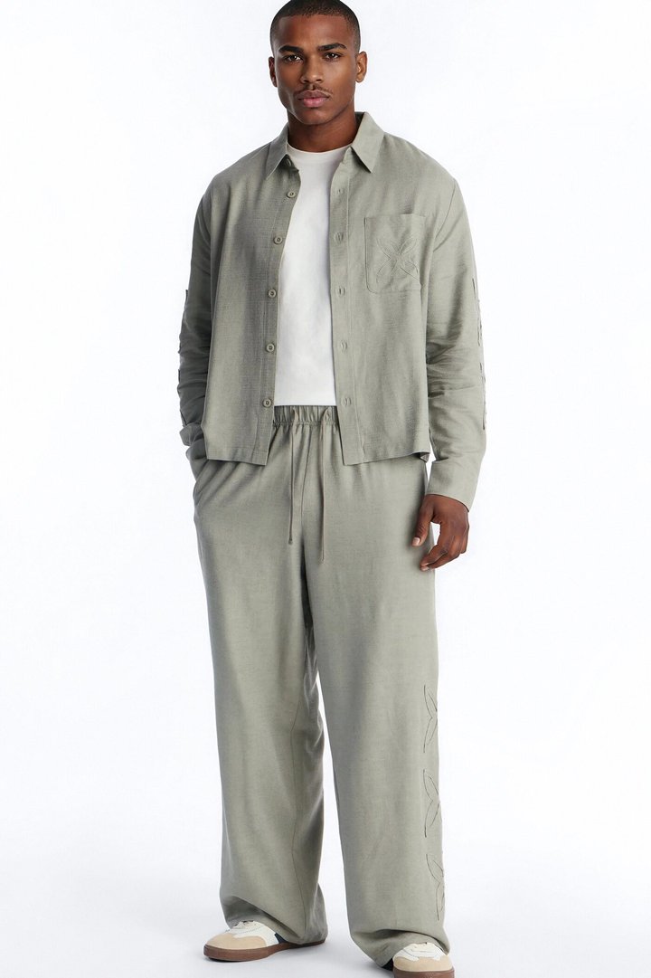 Wide Leg Tropical Fearless Pant - Sage
