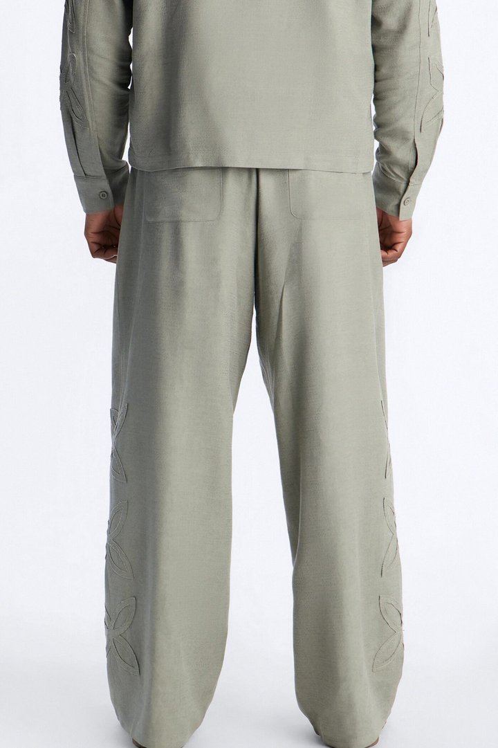 Wide Leg Tropical Fearless Pant - Sage