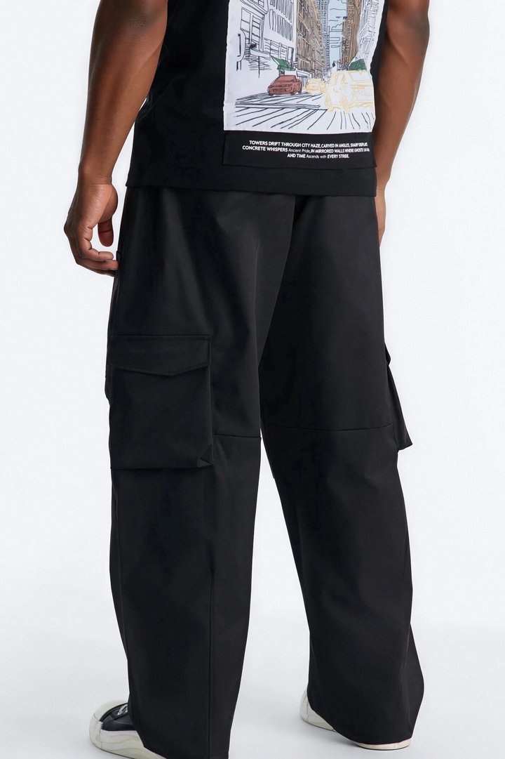 Barrel Fit Node Cargo Pant - Black
