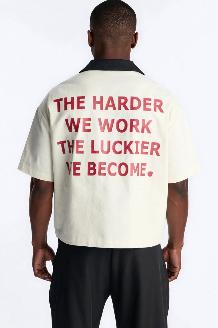 Cropped Rustpoint Mechanic Button Up Shirt - Cream