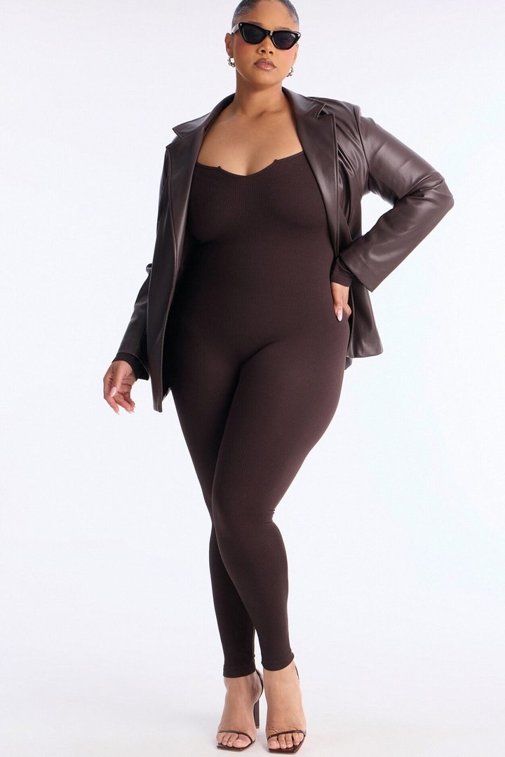Giada Seamless Jumpsuit - Chocolate