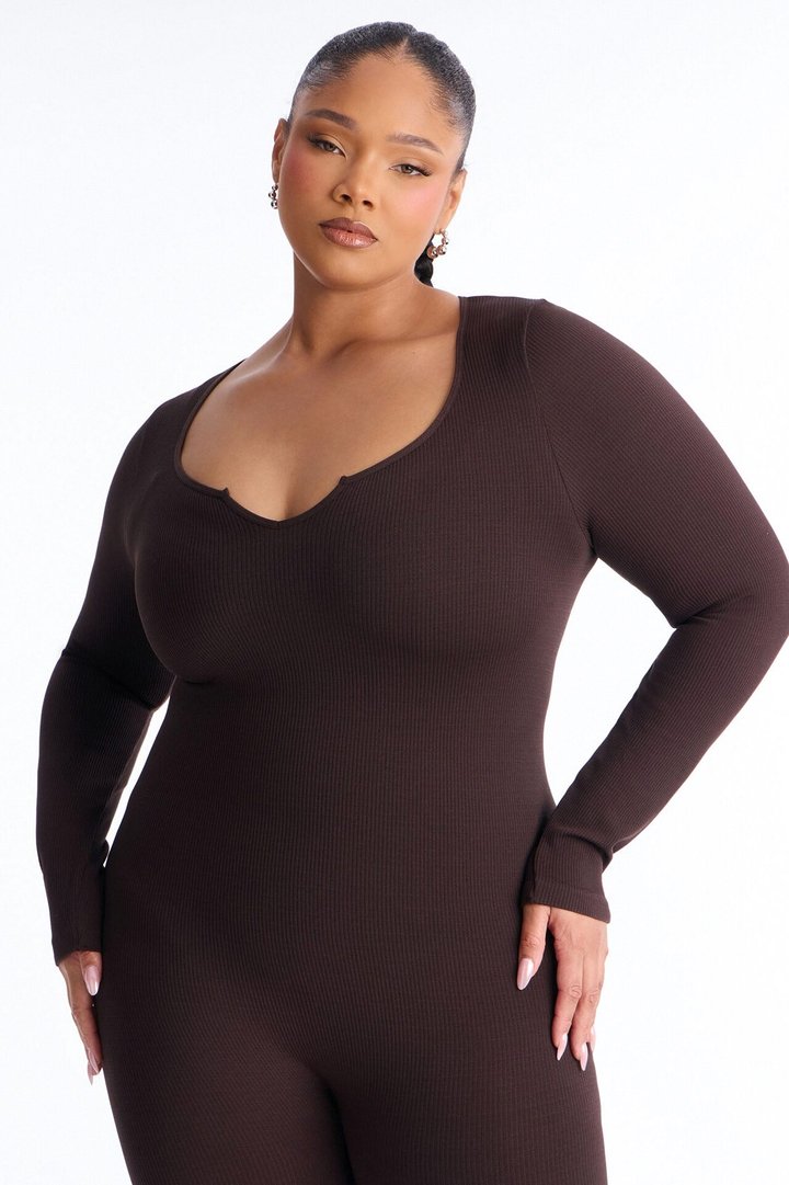 Giada Seamless Jumpsuit - Chocolate