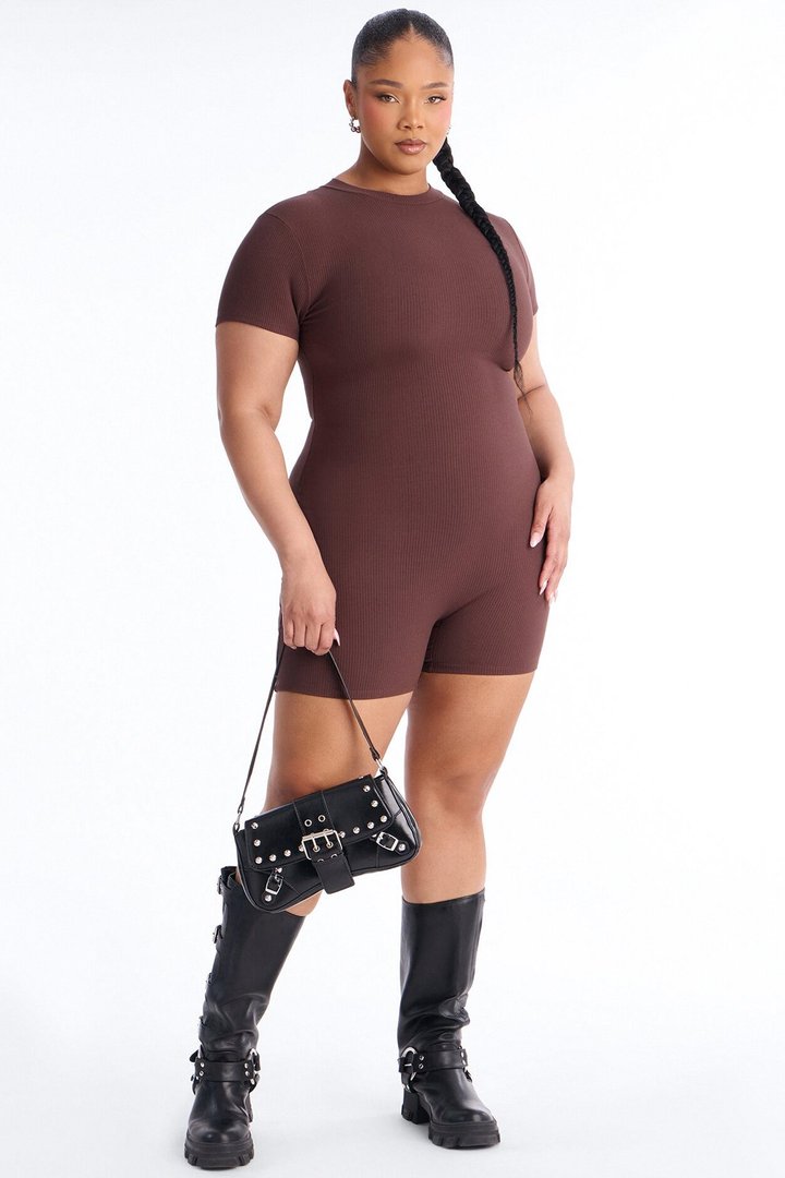 Malia Snatched Romper - Chocolate