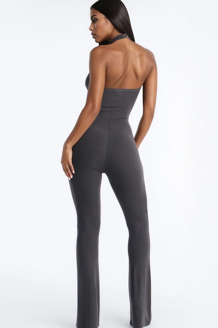 Too Hot To Handle Jumpsuit - Charcoal