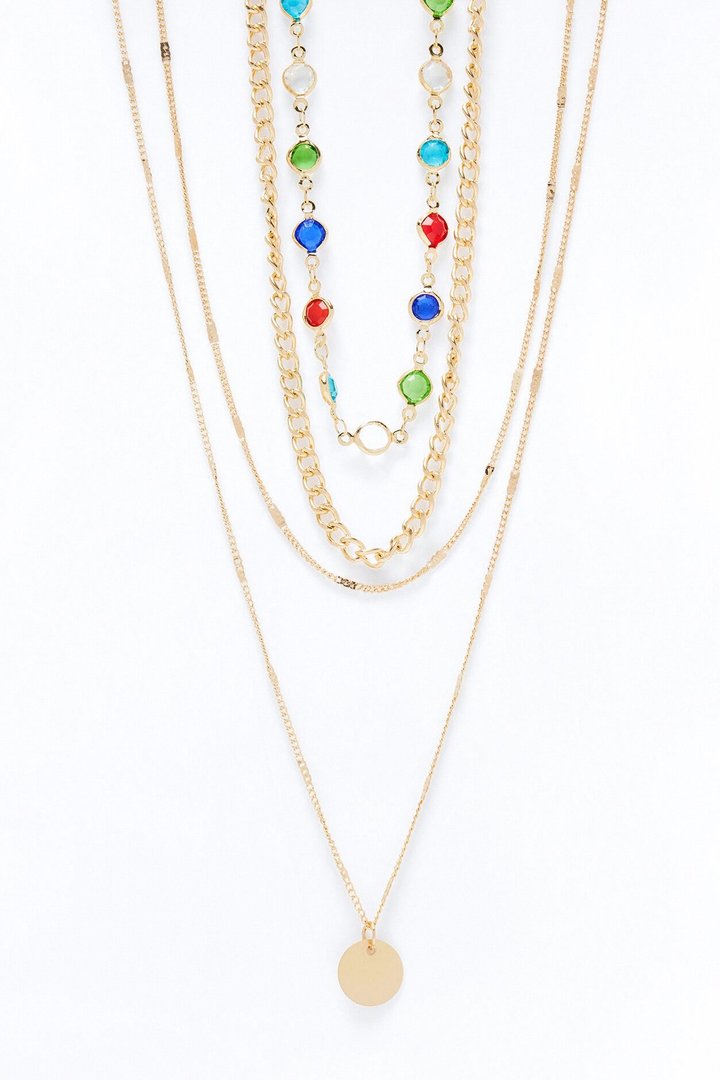 Pure Radiance Layered Neckalce - Gold/Multi