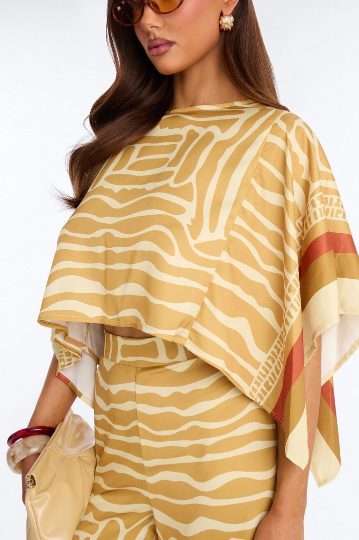 Sahara Sun Satin Pant Set - Gold