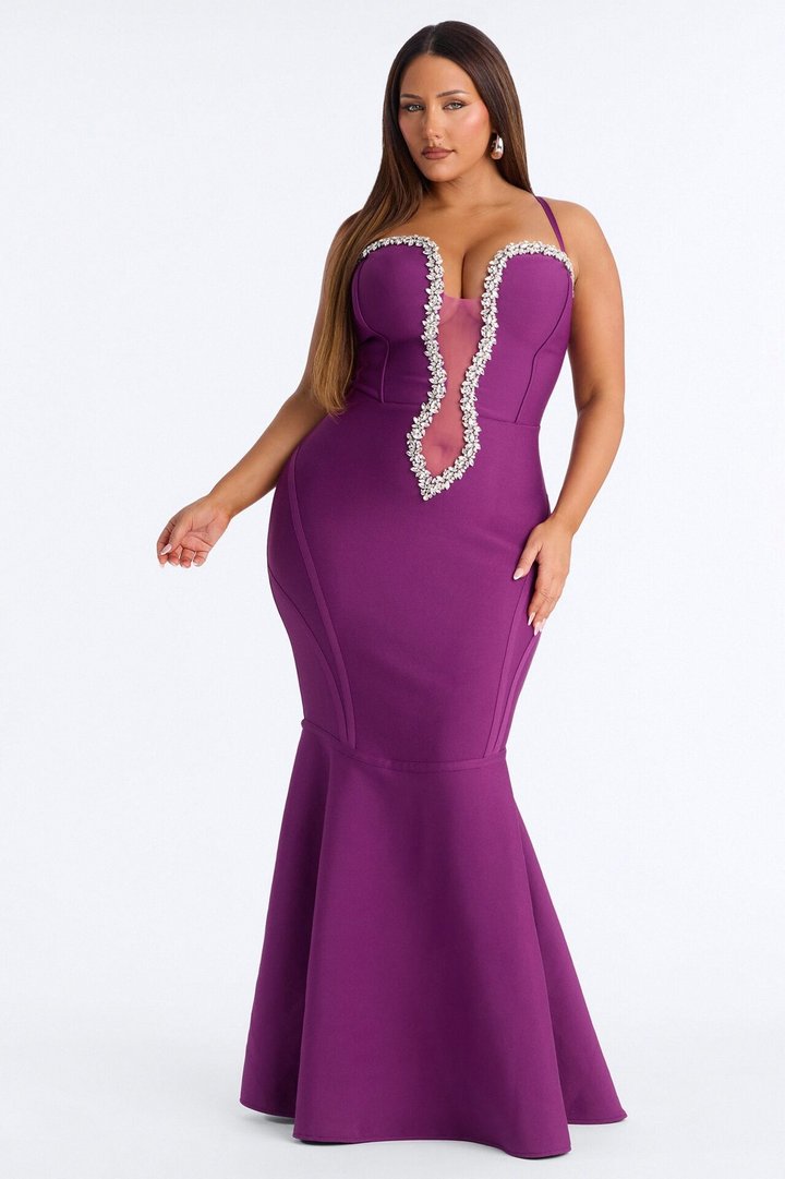 All The Stars Mermaid Bandage Gown - Purple