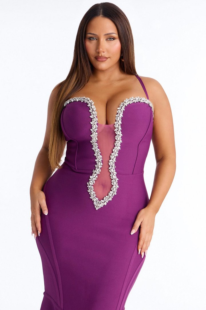 All The Stars Mermaid Bandage Gown - Purple
