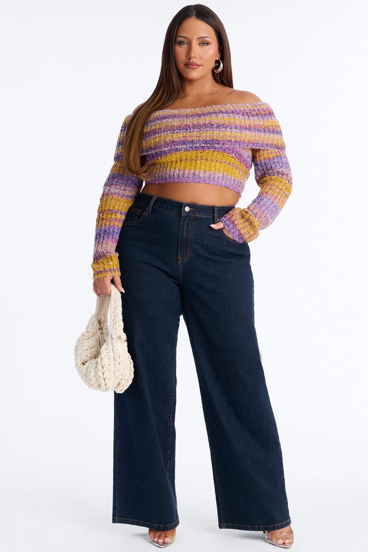 Autumn Leaves Off Shoulder Sweater - Butter Yellow