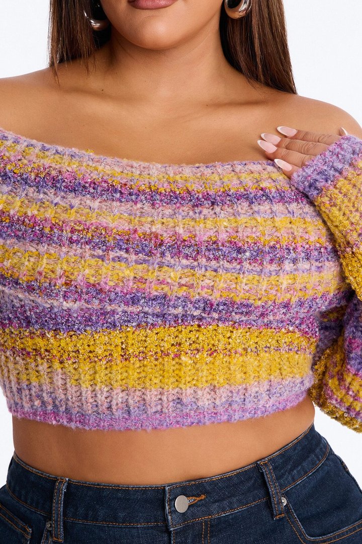Autumn Leaves Off Shoulder Sweater - Butter Yellow
