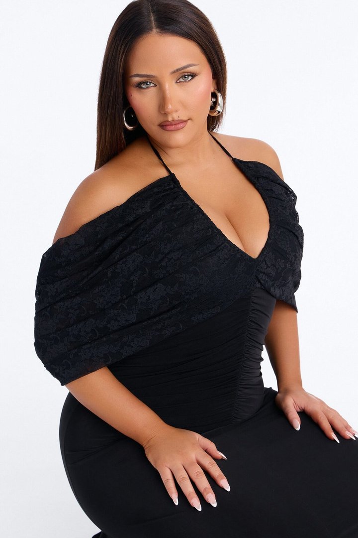 Loveable Aura Lace Maxi Dress - Black