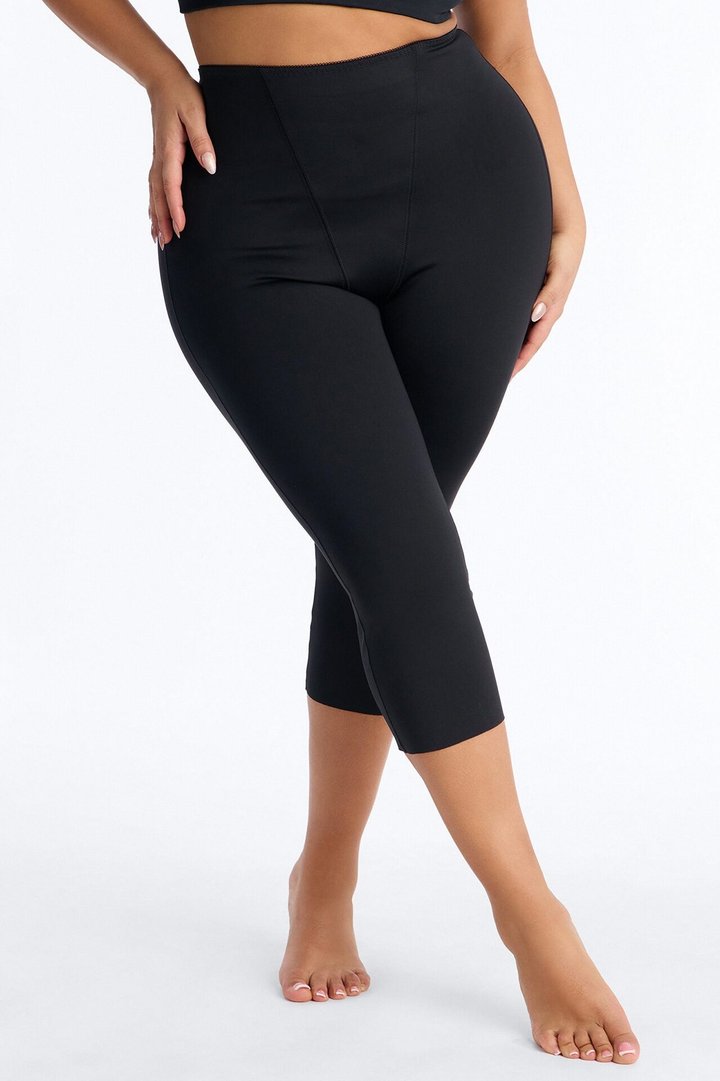 Mid Compression Shapewear Capri Pant - Black