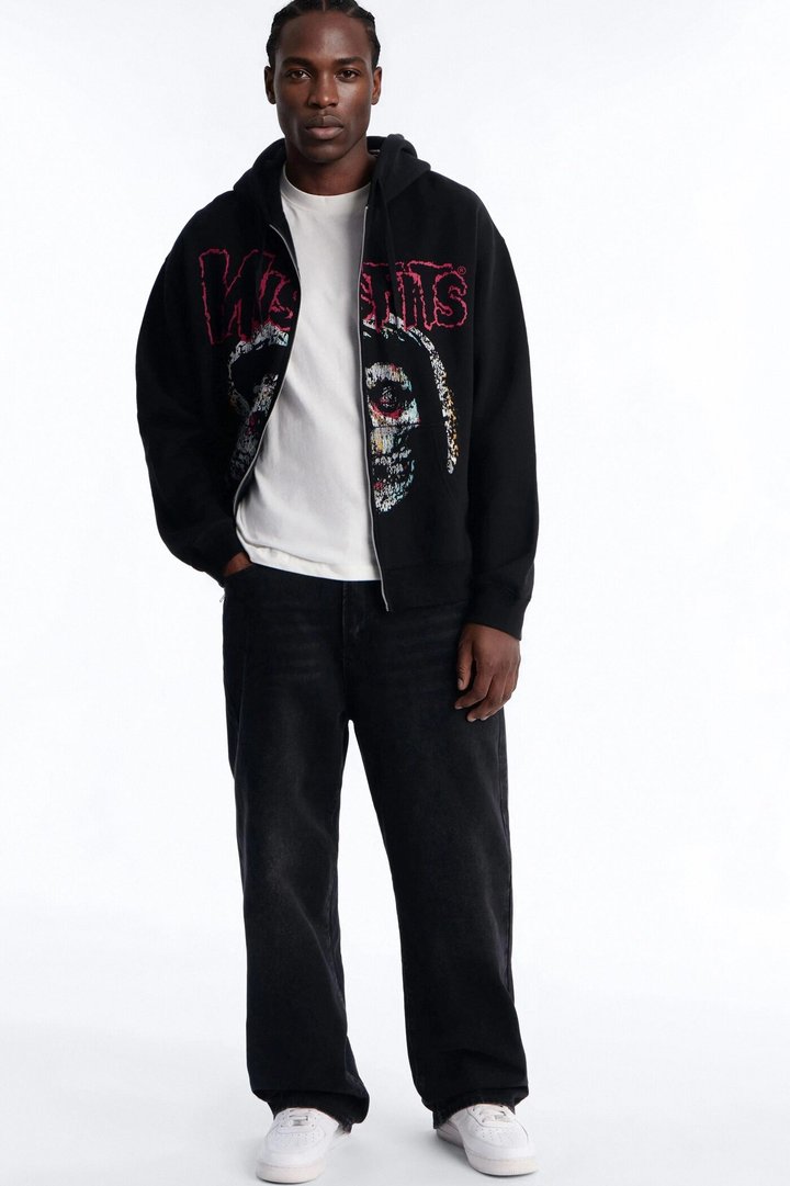 MIsfits Vintage Zip Hoodie - Black Wash