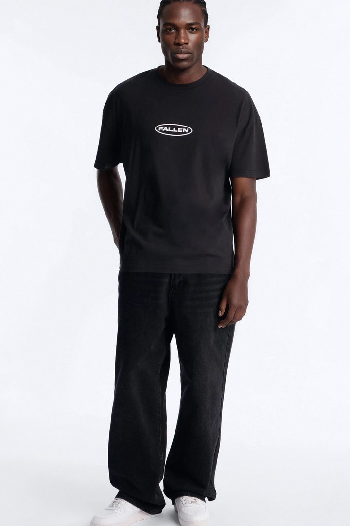 Fallen But Not Lost Oversized Short Sleeve Tee - Black Wash