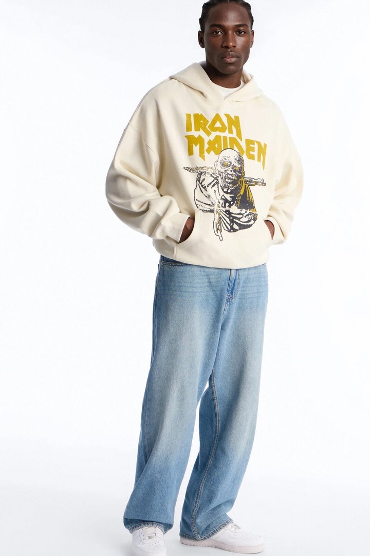 Iron Maiden World Peace Tour Vintage Hoodie - Cream