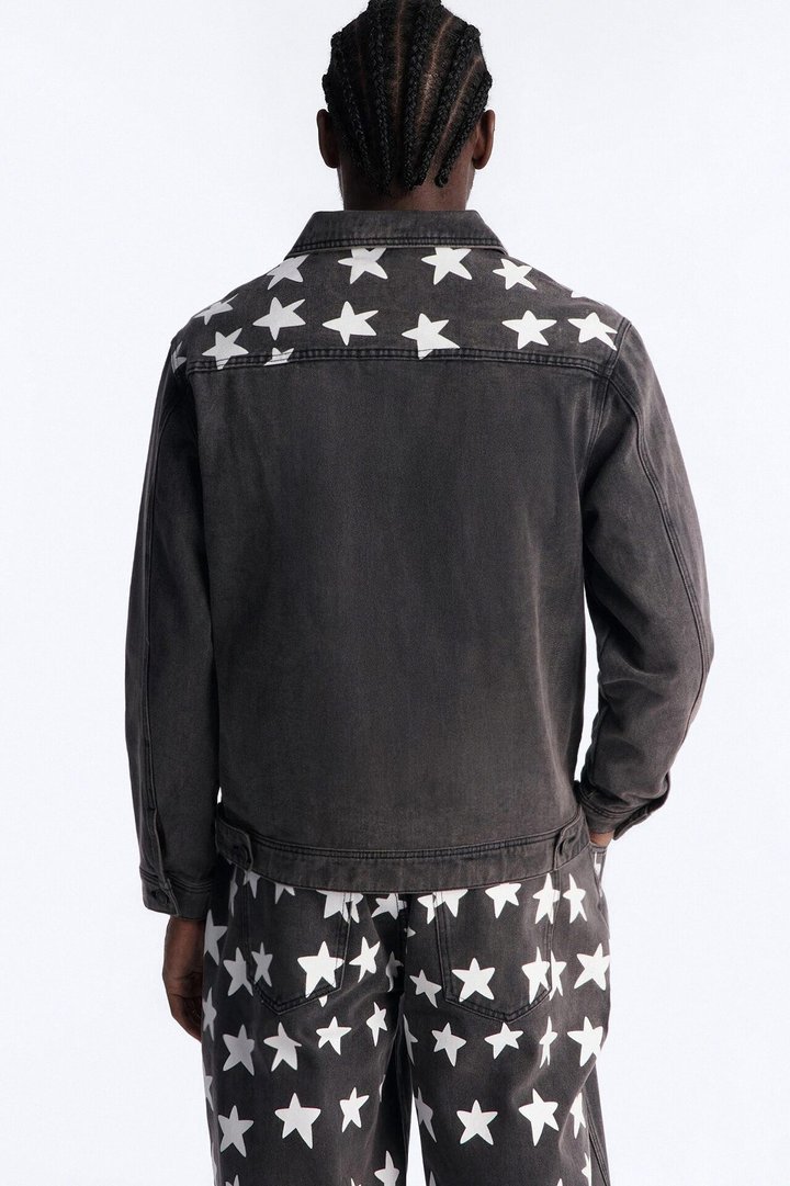 Star Spangled Denim Trucker Jacket - Black Wash