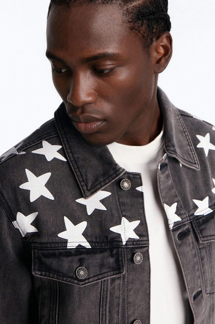 Star Spangled Denim Trucker Jacket - Black Wash